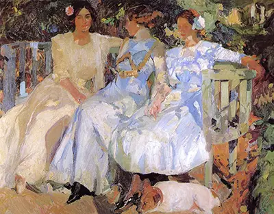 My Wife and Daughters in the Garden Joaquin Sorolla